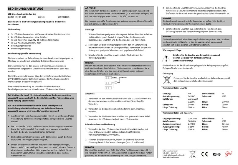 Rolux Leuchten DF-1915 Operating	 instruction