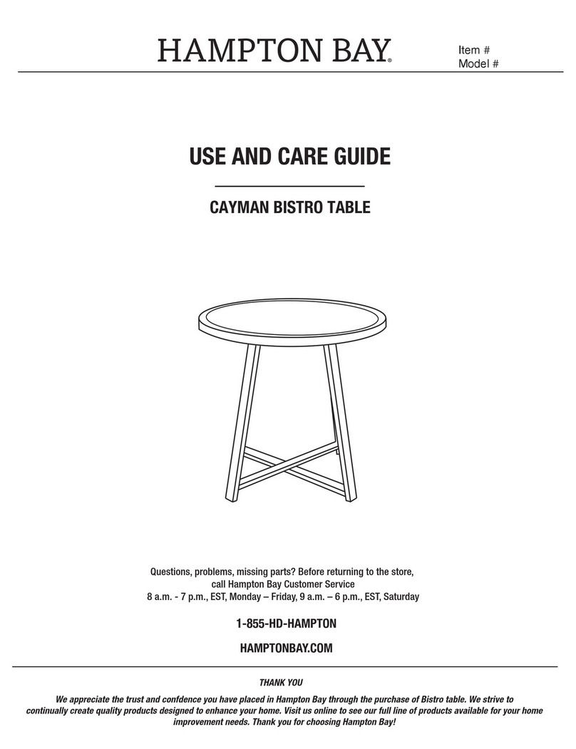 HAMPTON BAY CAYMAN BISTRO TABLE User manual HAMPTON BAY CAYMAN BISTRO TABLE User manual