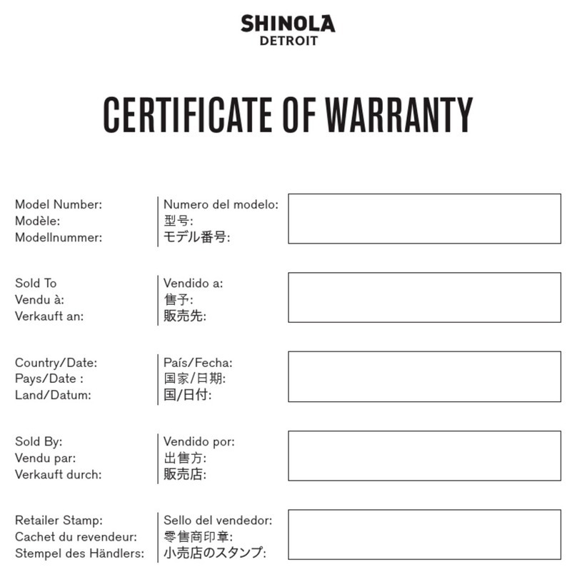 SHINOLA Detroit manual
