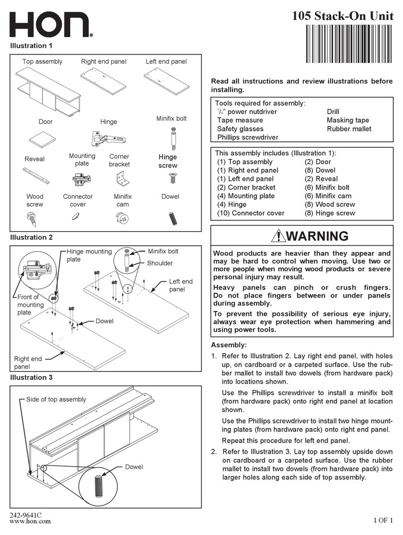 HON 105 Stack-On Unit User manual