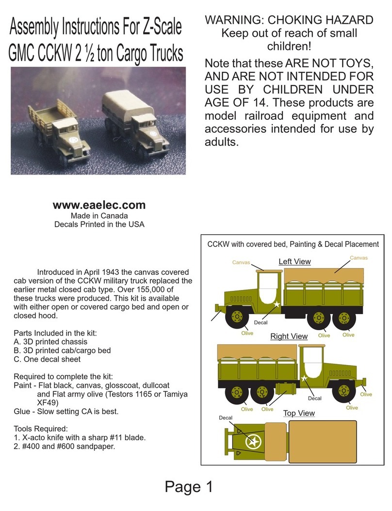 Eaelec Z-Scale GMC CCKW 2 1/2 ton Cargo Trucks Assembly instructions