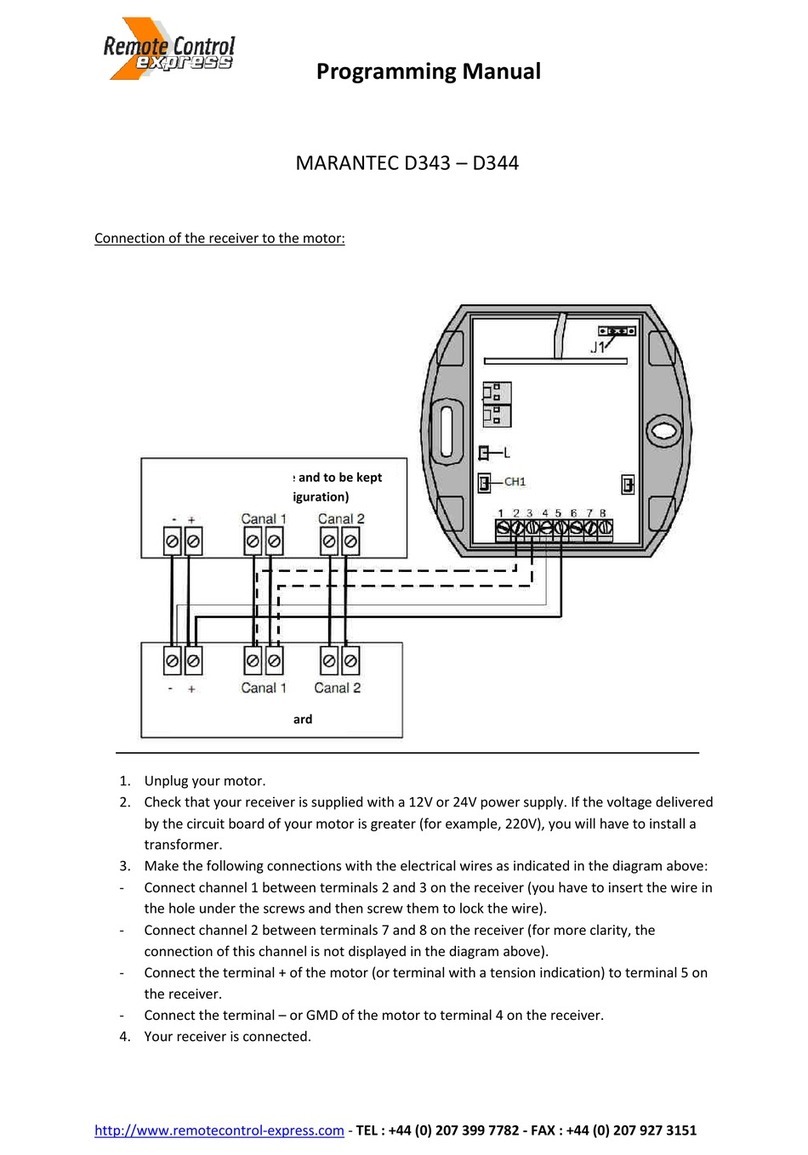 Remote Control MARANTEC D343 Owner's manual