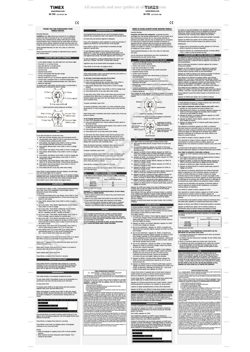 Timex W-198 User manual