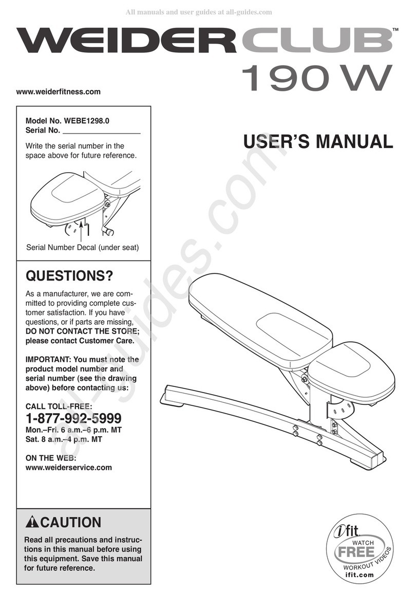 WEIDERCLUB 190 W user manual