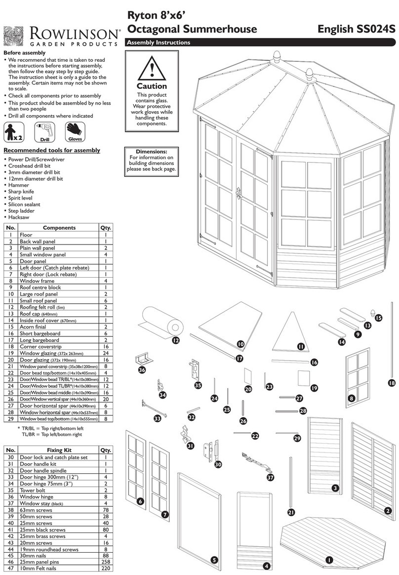 Rowlinson Garden Products Ryton 8'x6' Assembly instructions
