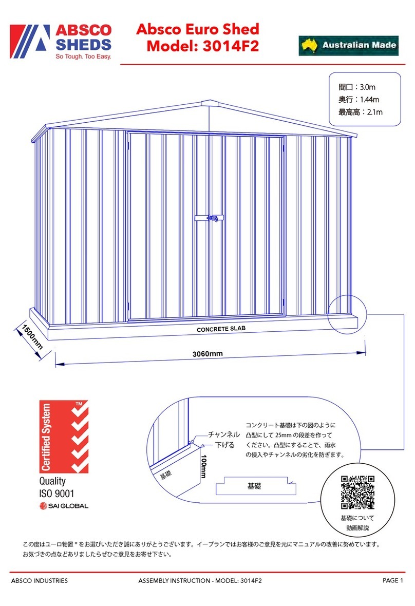 ABSCO SHEDS 3014F2 User manual ABSCO SHEDS 3014F2 User manual