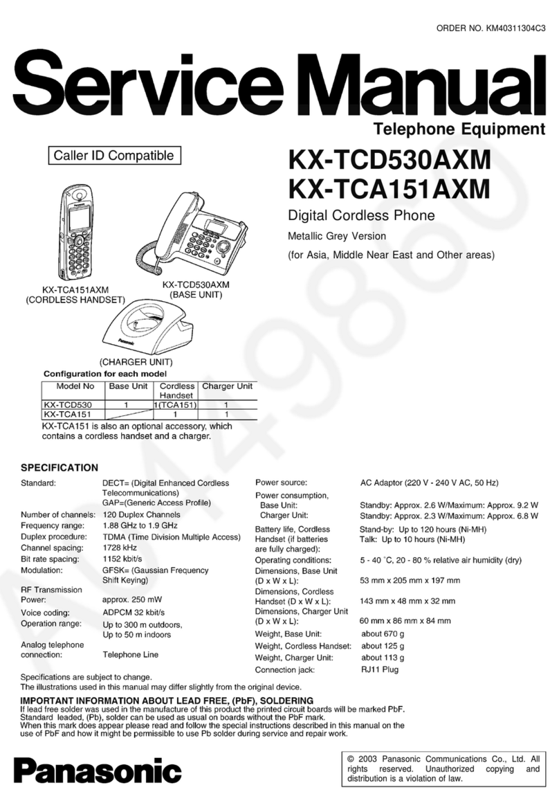 Panasonic KX-TCA151AXM User manual