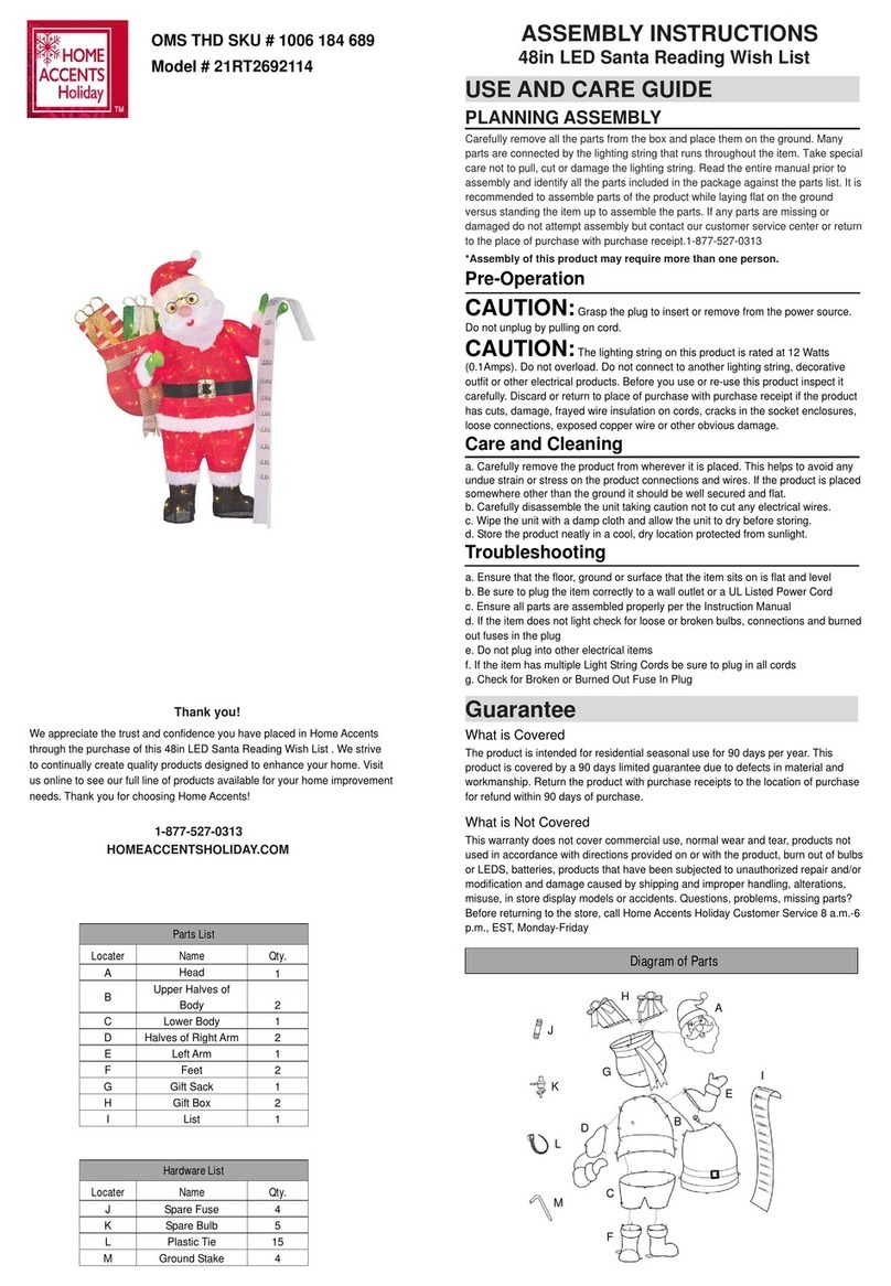 Home Accents Holiday 21RT2692114 Assembly instructions