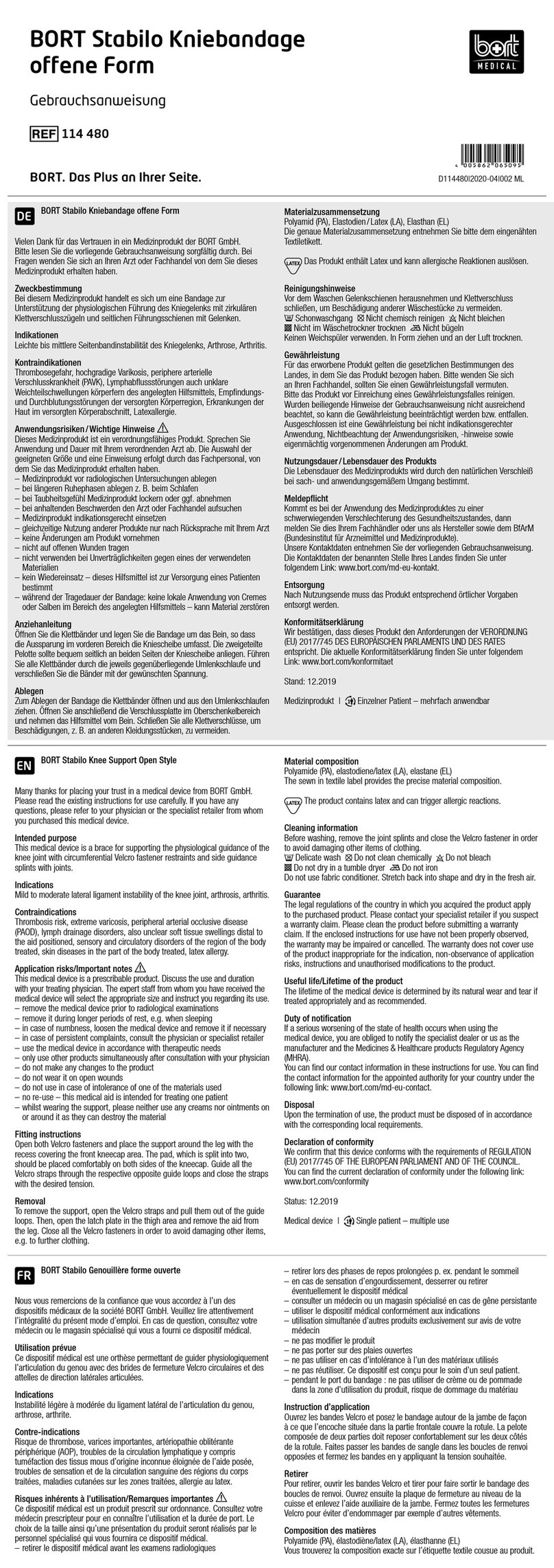 bort medical Stabilo quick guide