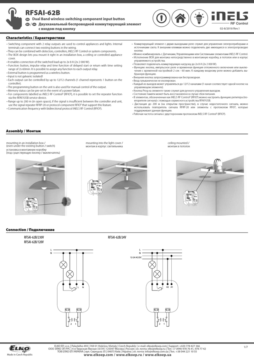 Elko inels RFSAI-62B/230V quick start guide