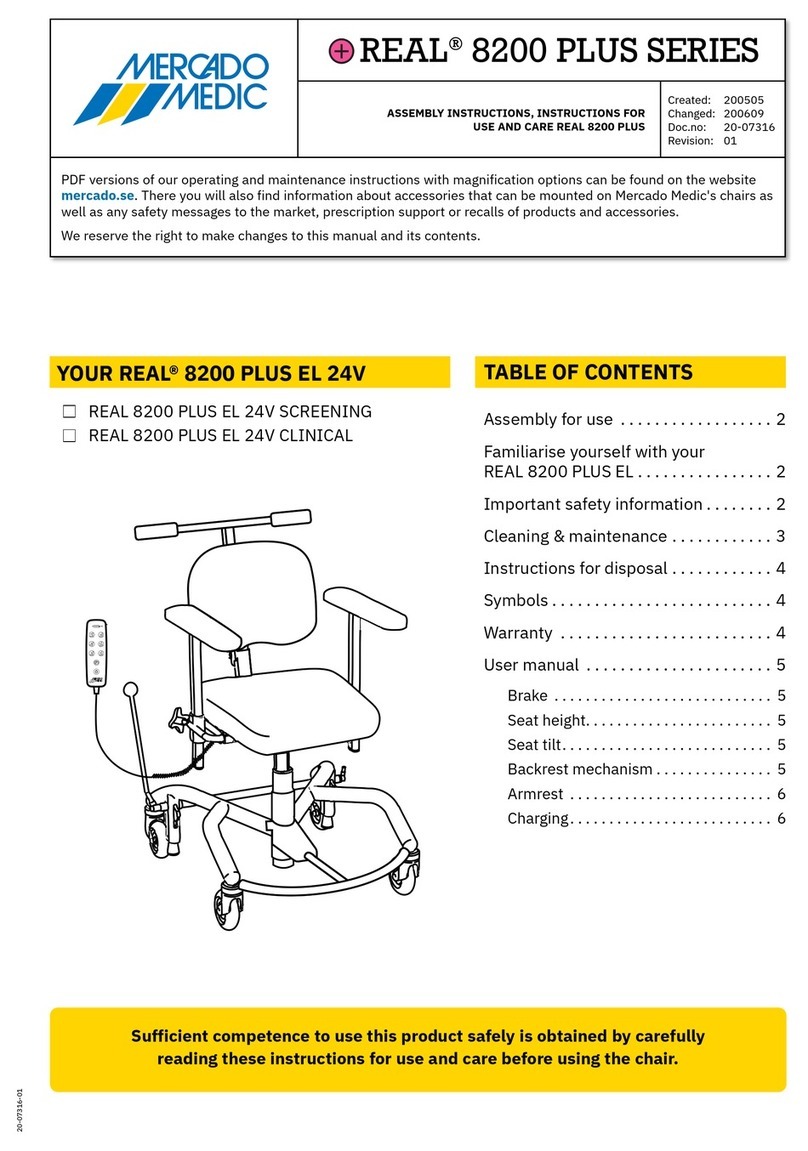 Mercado Medic REAL 8200 PLUS SERIES ASSEMBLY INSTRUCTIONS, INSTRUCTIONS FOR USE AND CARE