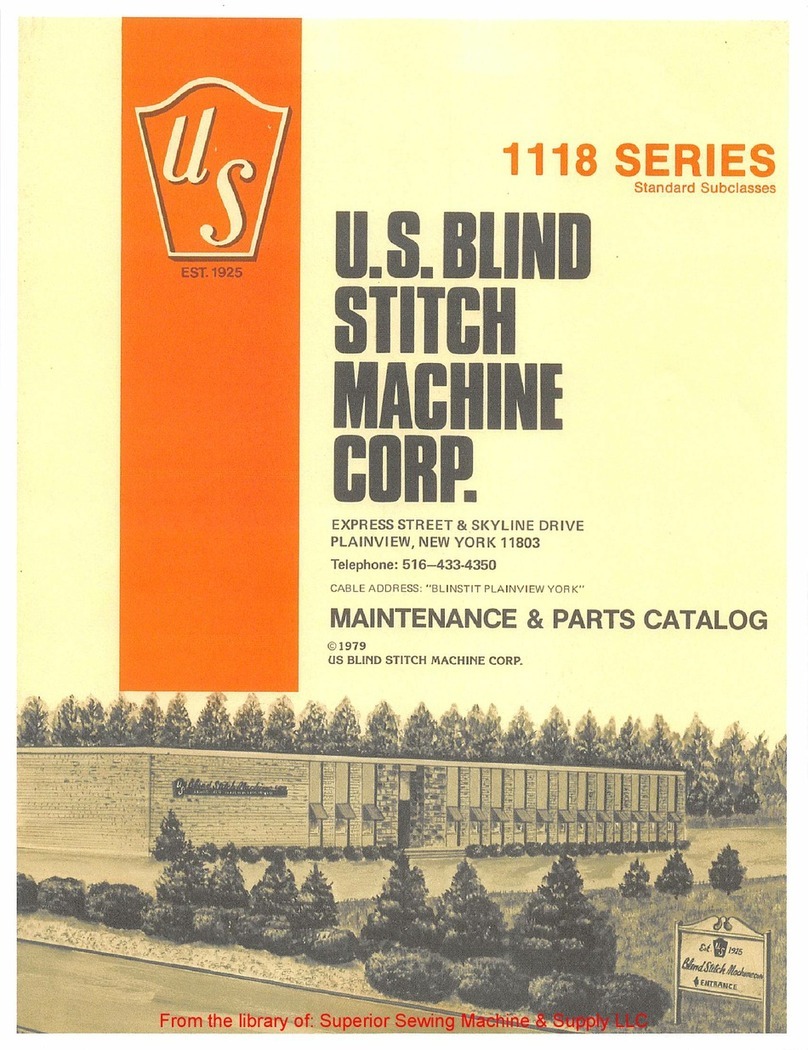 U.S. BLIND STITCH 1118 Series MAINTENANCE & PARTS CATALOG U.S. BLIND STITCH 1118 Series MAINTENANCE & PARTS CATALOG