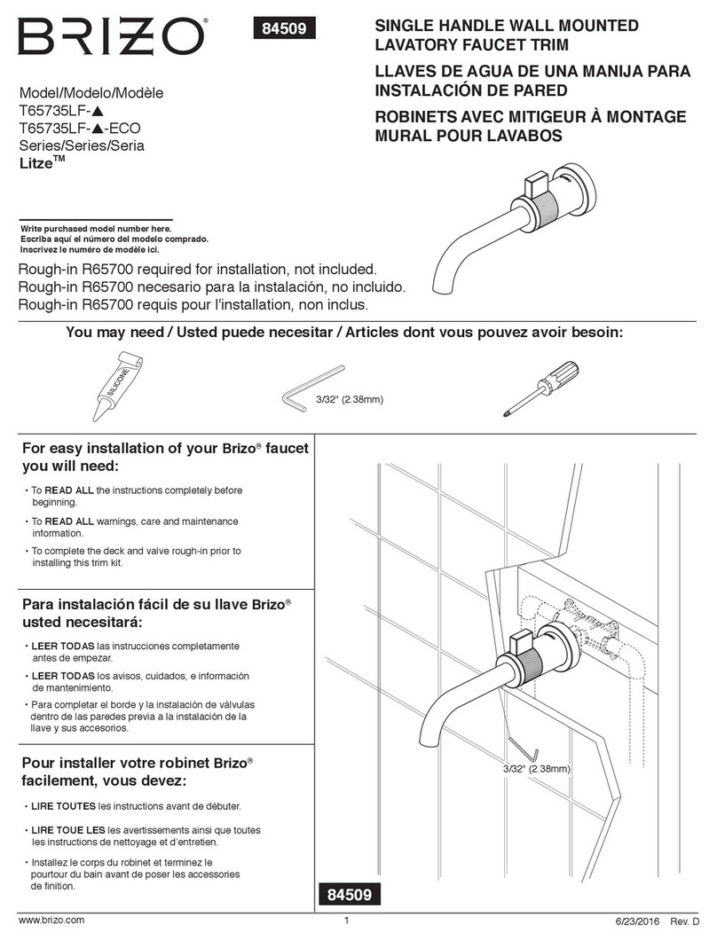 Brizo Litze T65735LF Series User manual