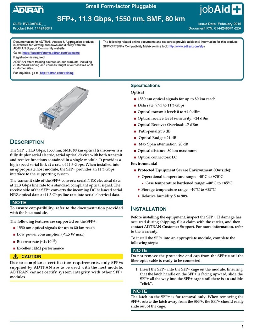 ADTRAN BVL3ARLD Series quick start guide