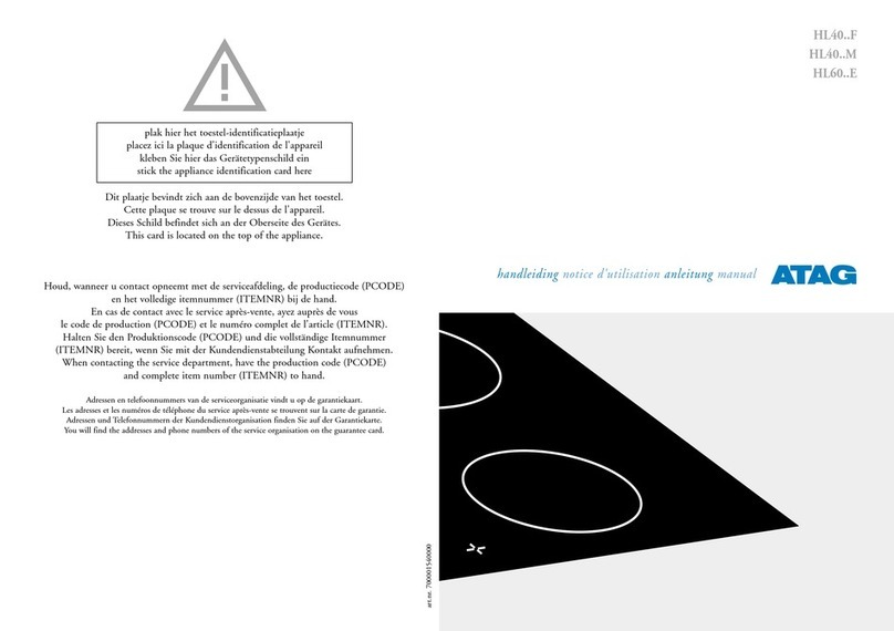 Atag HL40 F Series Instructions for use