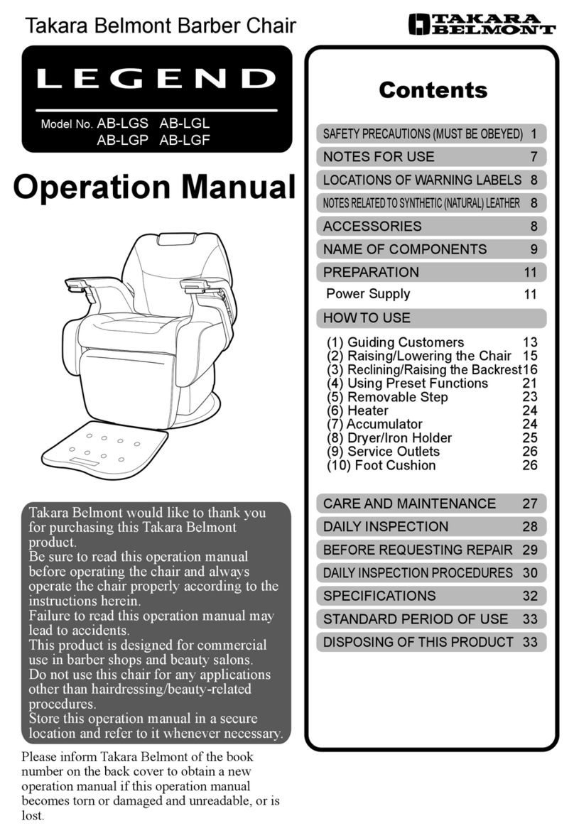 Takara Belmont LEGEND Operation manual