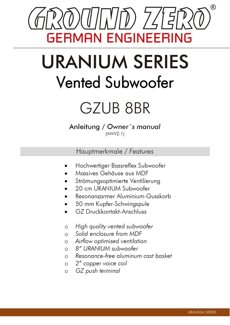 Ground Zero URANIUM Series owner's manual Ground Zero URANIUM Series owner's manual