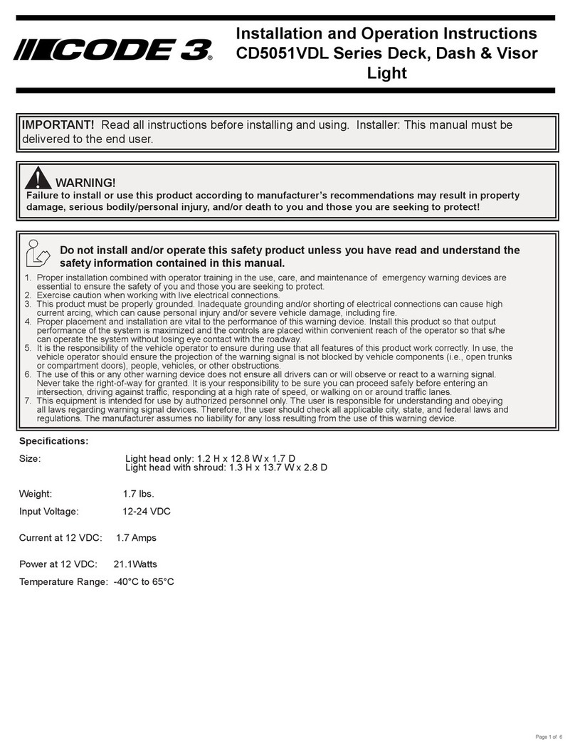 Code 3 CD5051VDL Series Owner's manual