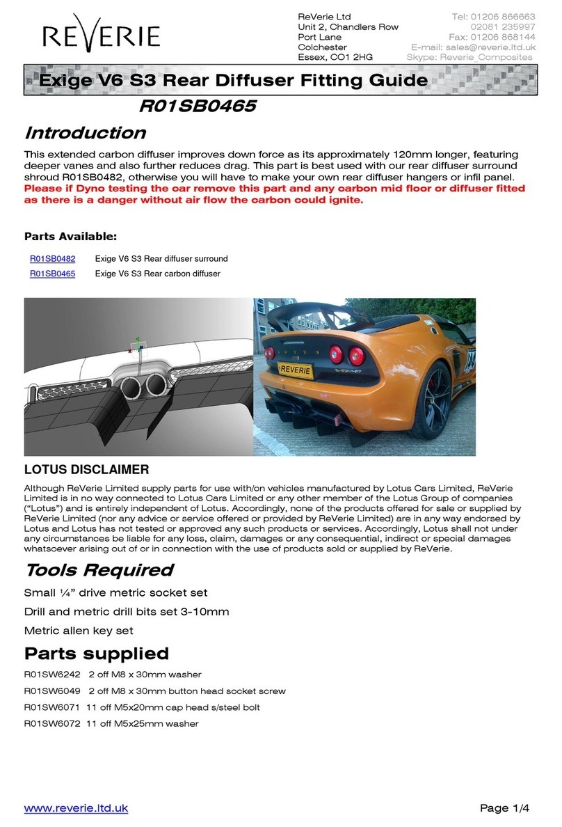 Reverie R01SB0465 Fittings guide