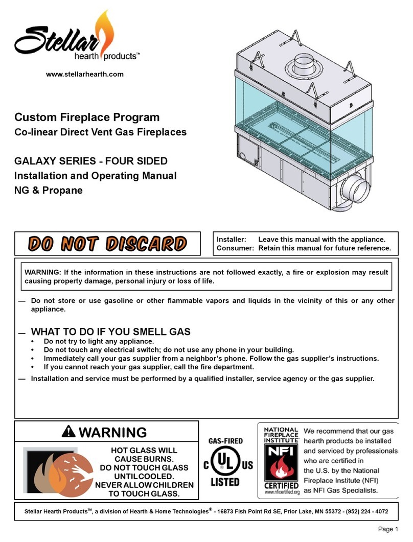 Stellar Hearth Products GALAXY Series Installation and operating manual