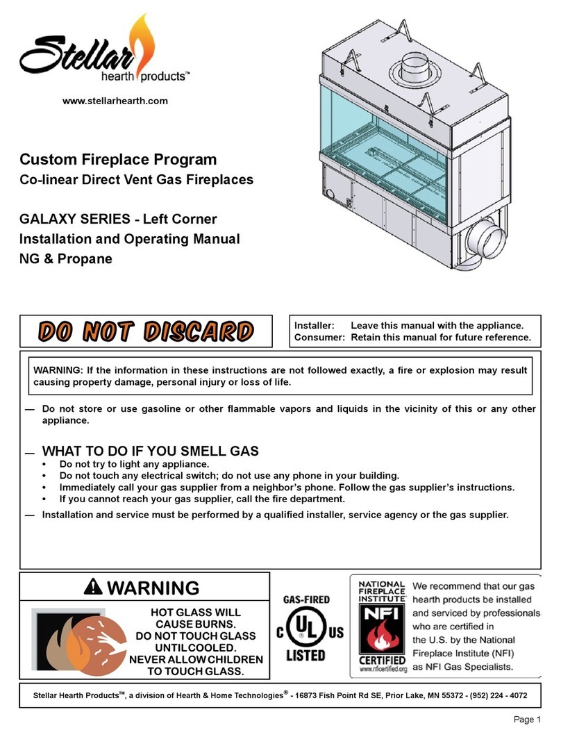 Stellar Hearth Products GALAXY Series Installation and operating manual