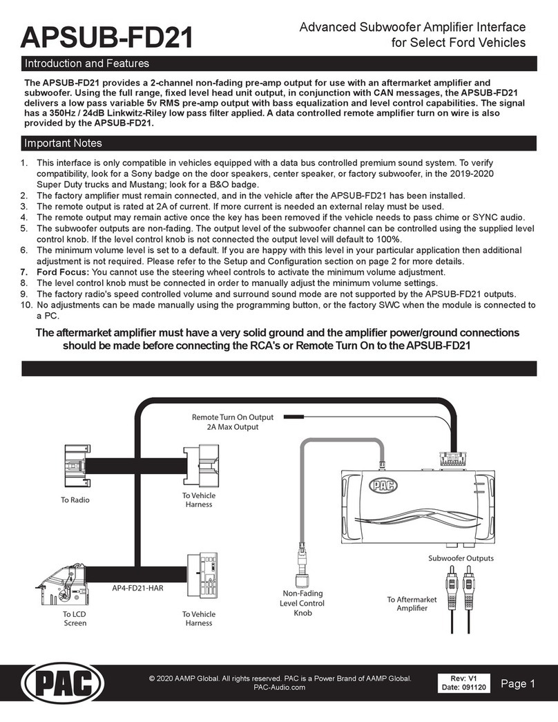 PAC AmpPRO SUB manual