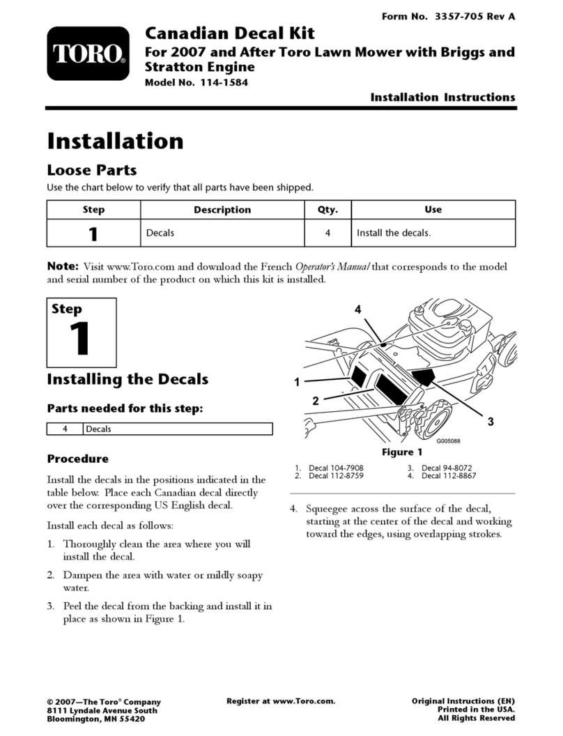 Toro 114-1584 installation instructions