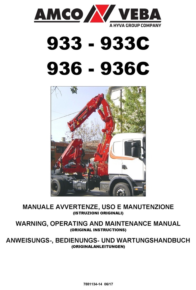 HYVA Amco Veba 933 Operating and maintenance manual