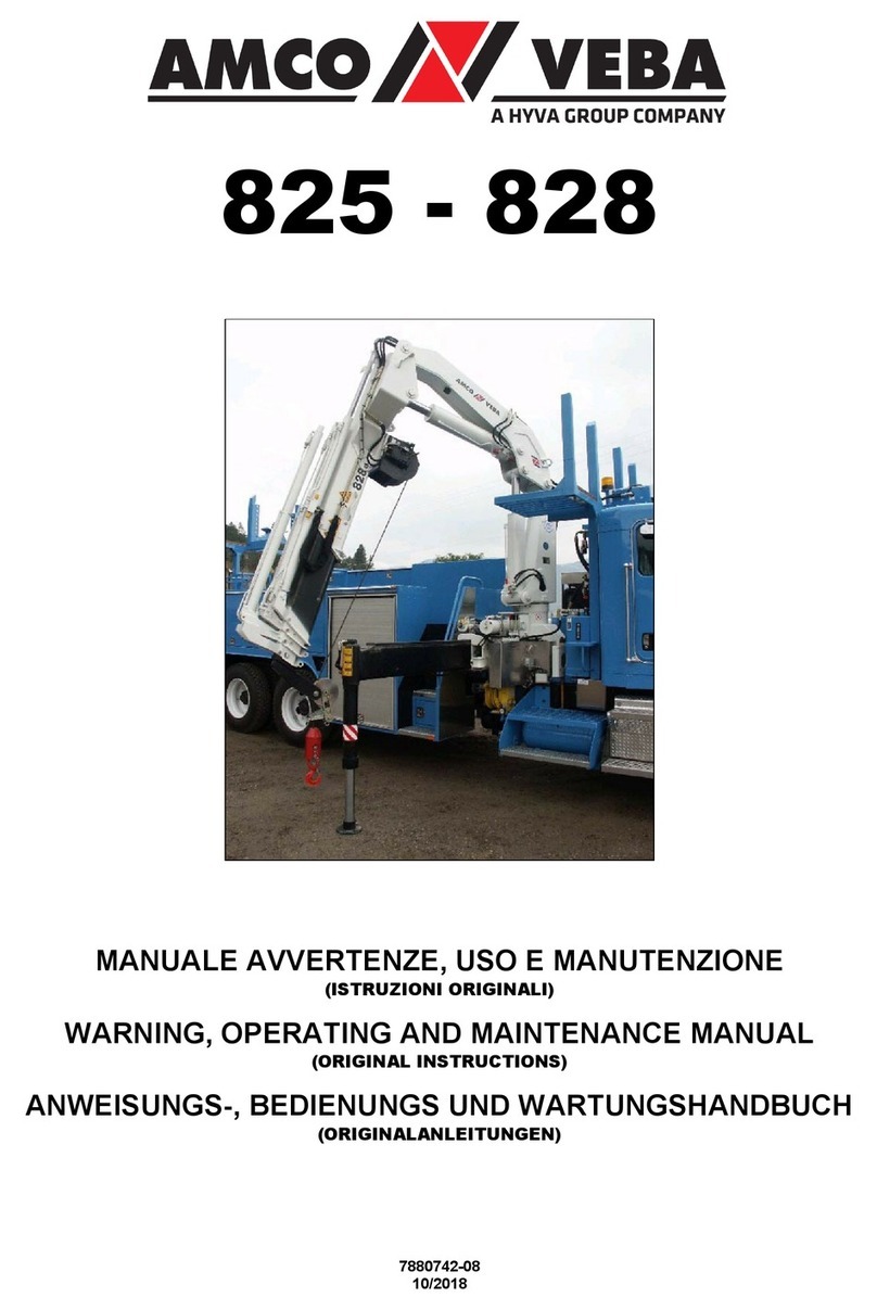 HYVA Amco Veba 825 WARNING, OPERATING AND MAINTENANCE MANUAL HYVA Amco Veba 825 WARNING, OPERATING AND MAINTENANCE MANUAL