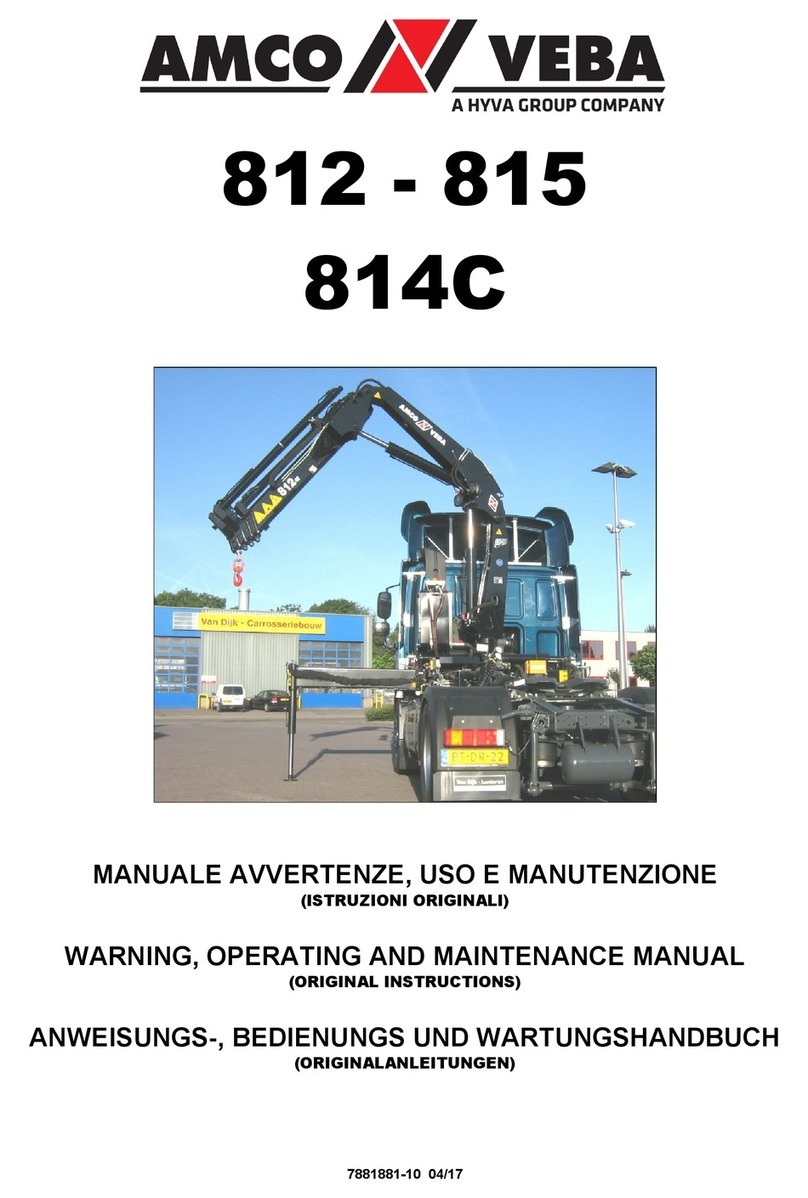 HYVA Amco Veba 812 WARNING, OPERATING AND MAINTENANCE MANUAL