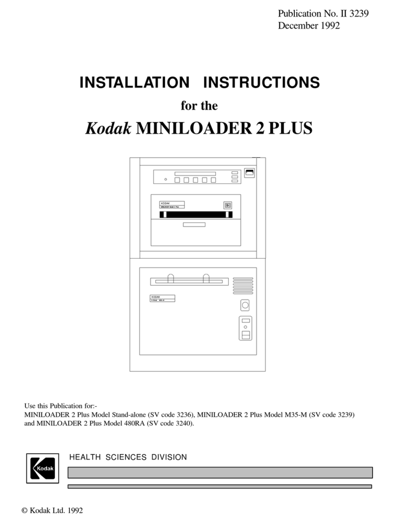 Kodak HEALTH SCIENCES MINILOADER 2 Plus Low Voltage... User manual