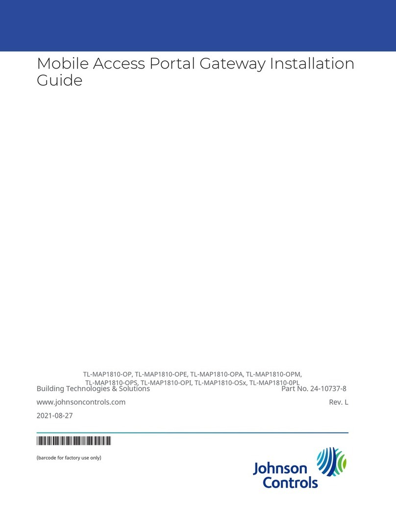 Johnson Controls TL-MAP1810-OP User manual