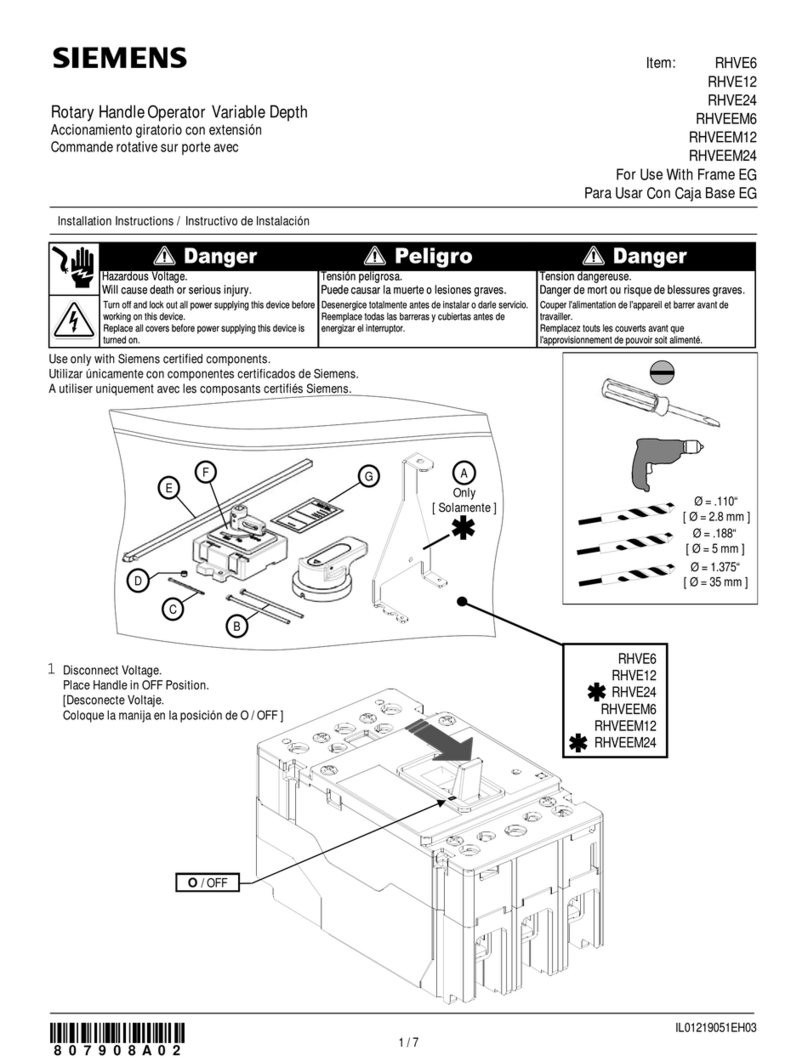 Siemens RHVE6 installation instructions