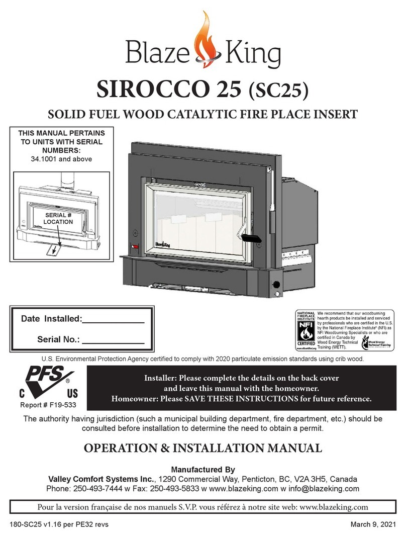 Blaze King SIROCCO 25 User manual