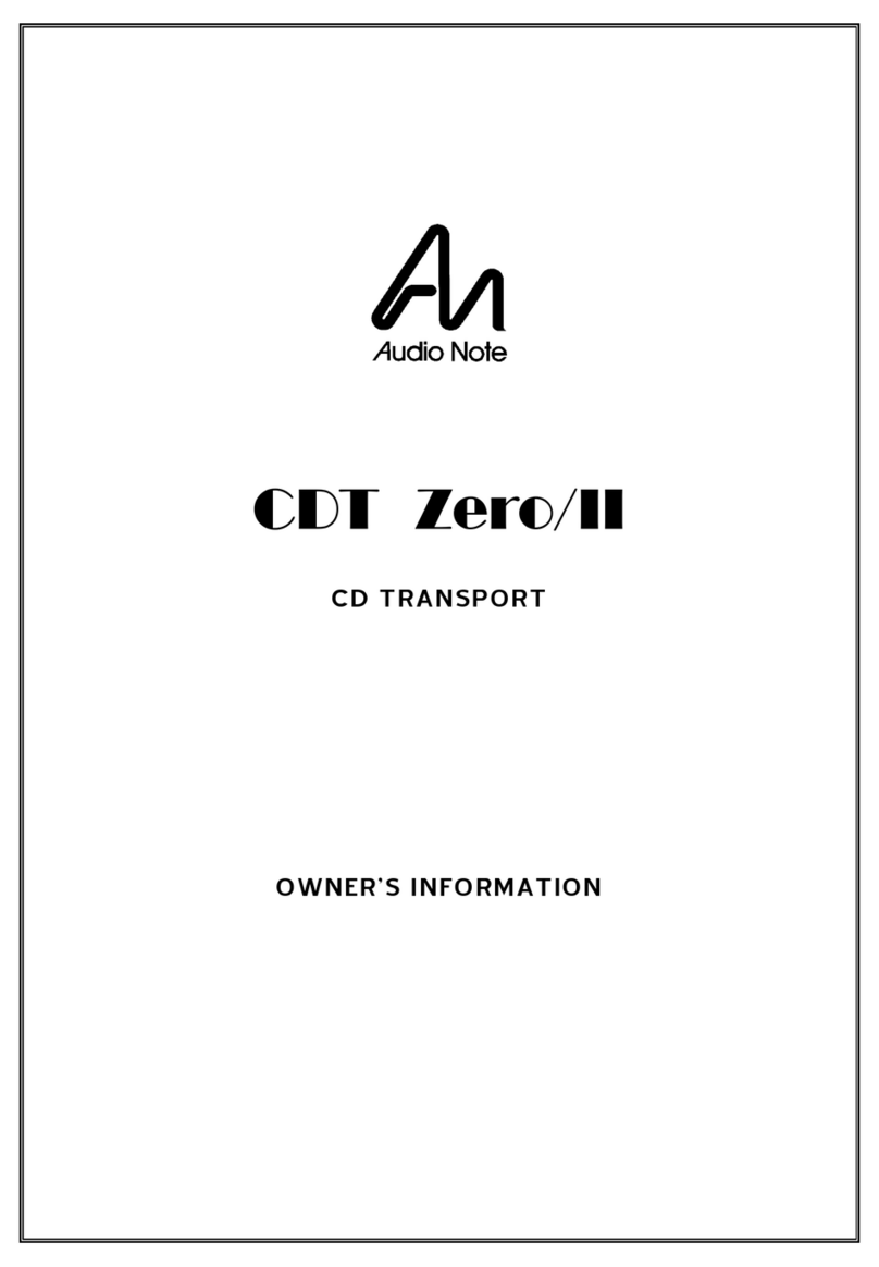 Audio Note CDT Zero/II Technical manual Audio Note CDT Zero/II Technical manual