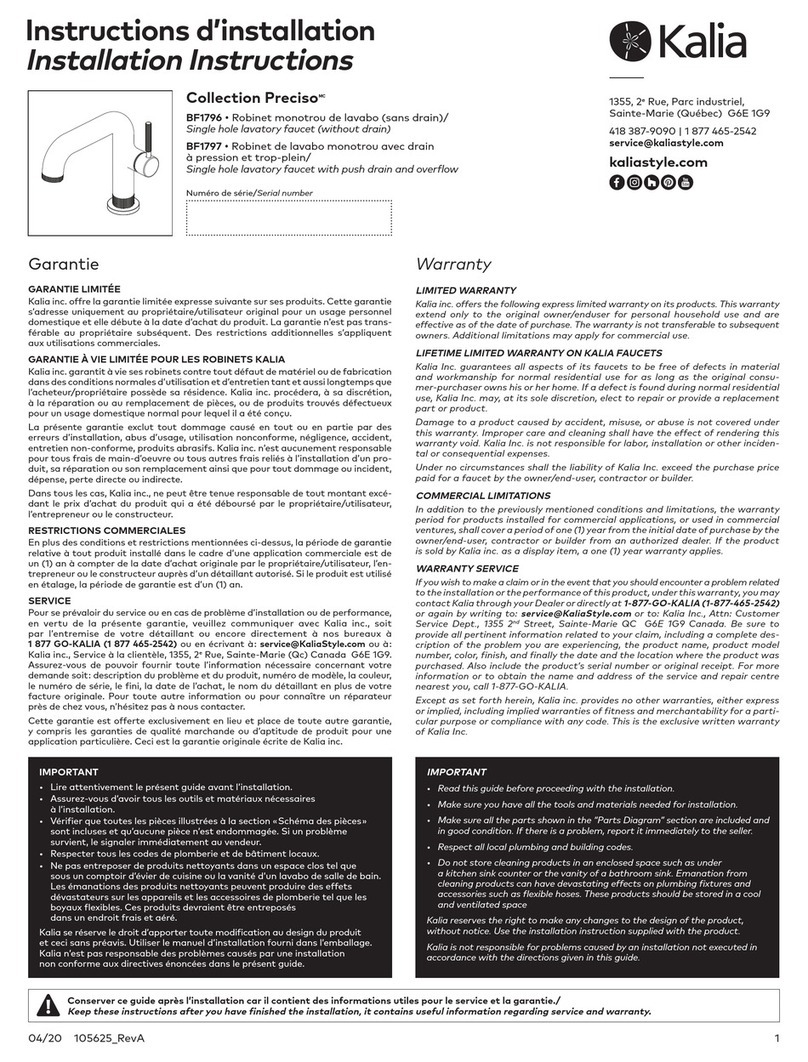 Kalia Preciso BF1796 User manual