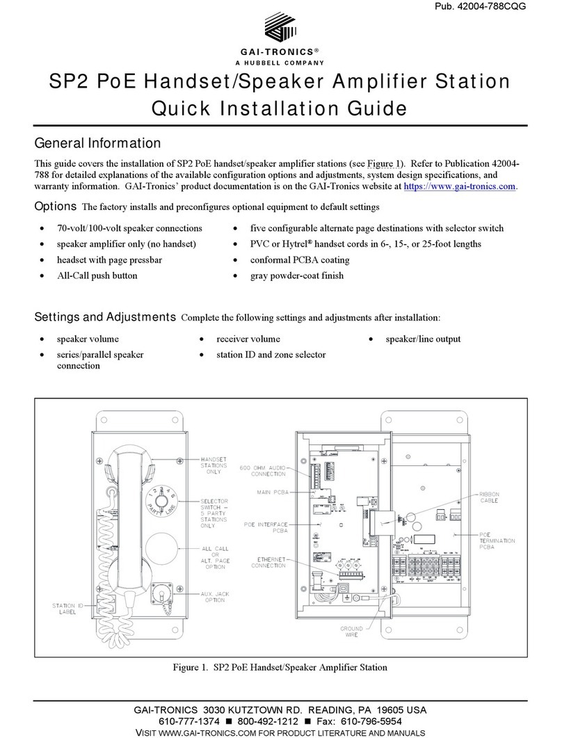 Hubbell GAI-TRONICS SP2 User manual