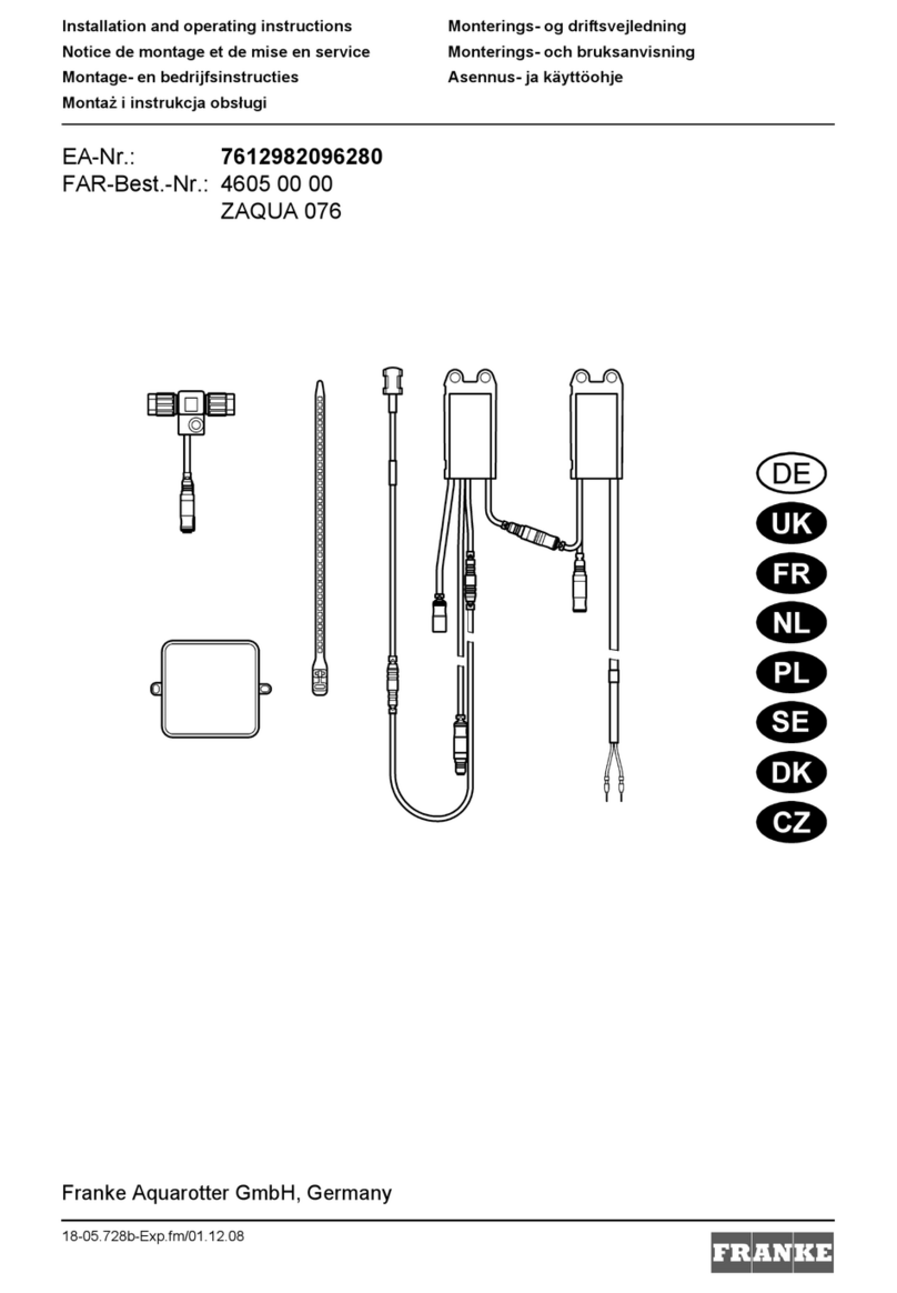 Franke ZAQUA 076 Installation and operating instructions Franke ZAQUA 076 Installation and operating instructions
