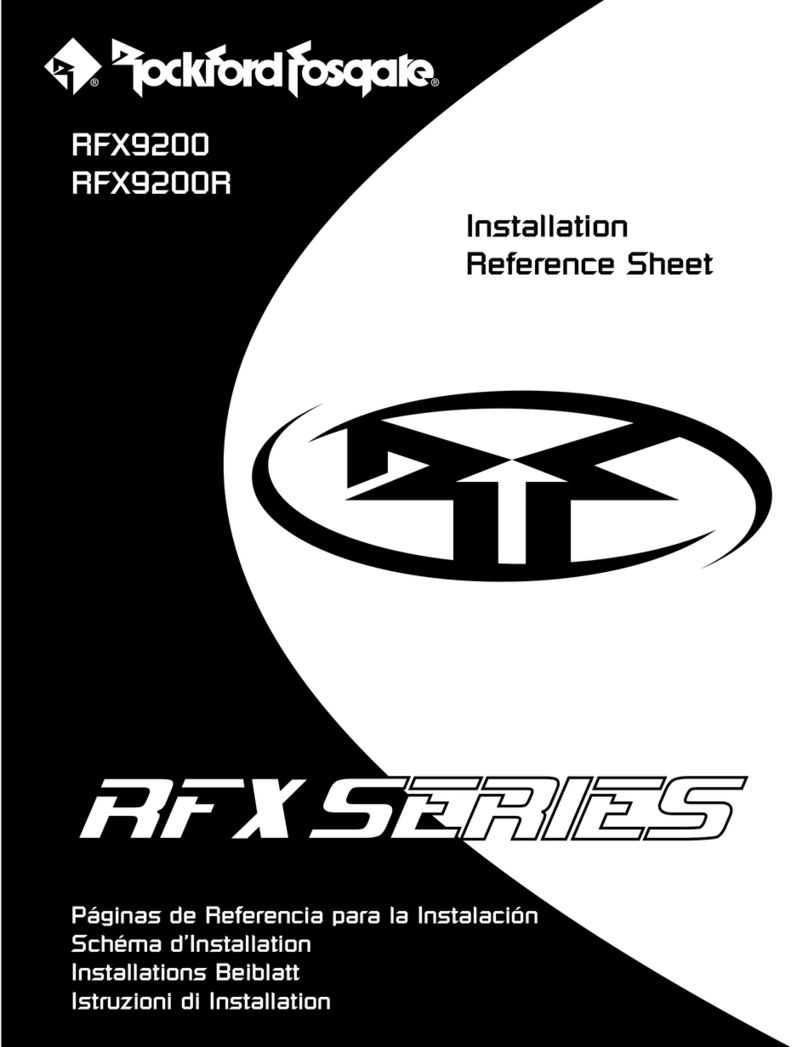 Rockford Fosgate RFX Series Installation reference sheet