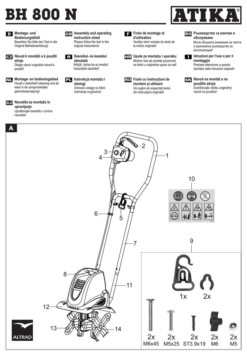 Altrad ATIKA BH 800 N Assembly and operating  instruction sheet