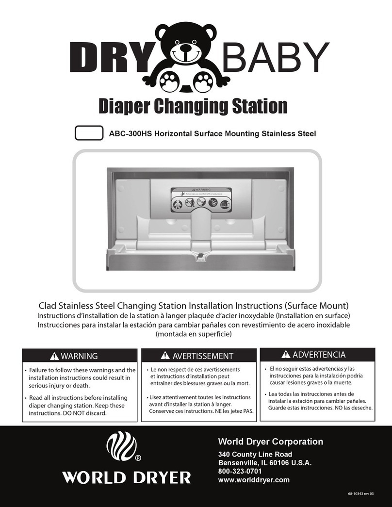 World Dryer Drybaby ABC-300HS installation instructions