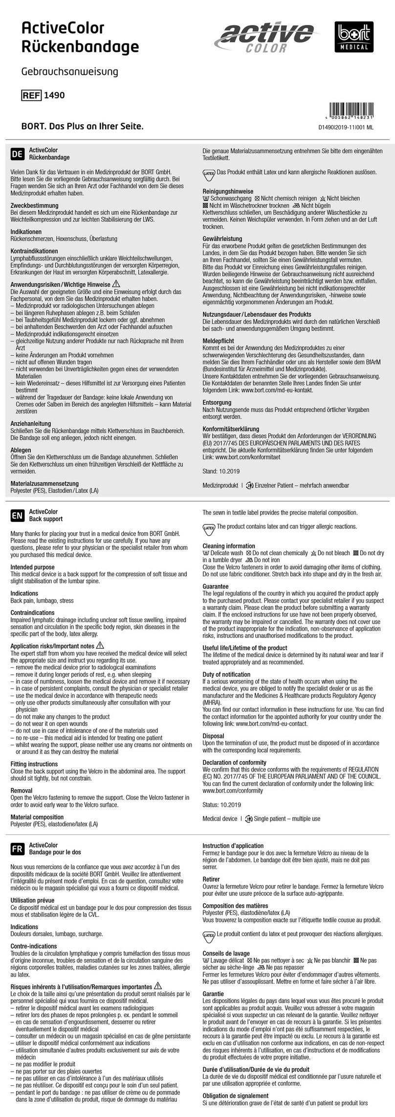 bort medical ActiveColor User manual