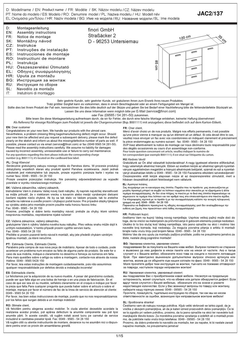 Finori JAC2/137 Quick start guide