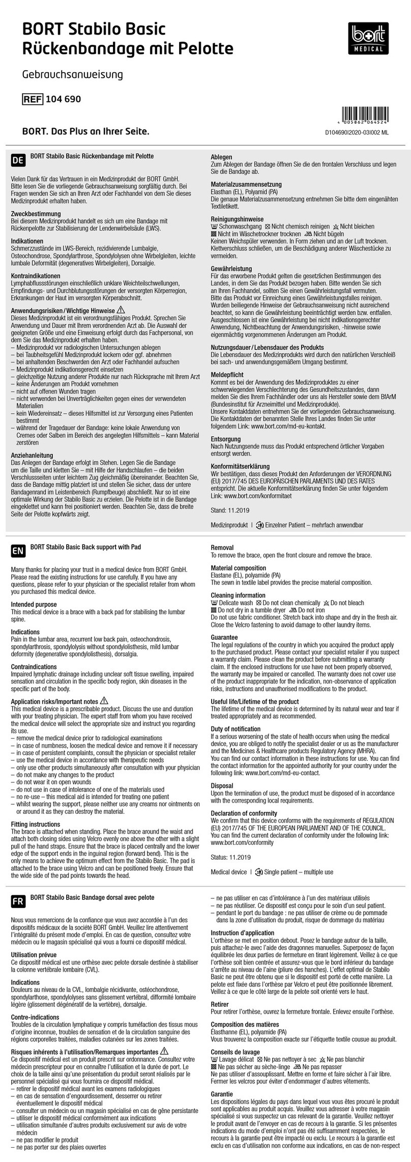 bort medical 104 690 quick guide