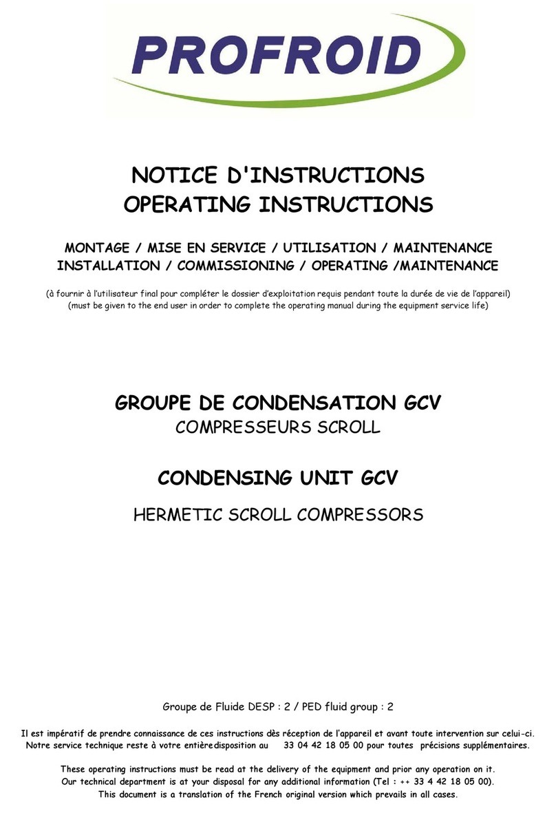 Profroid GCV B2H ZF15 User manual