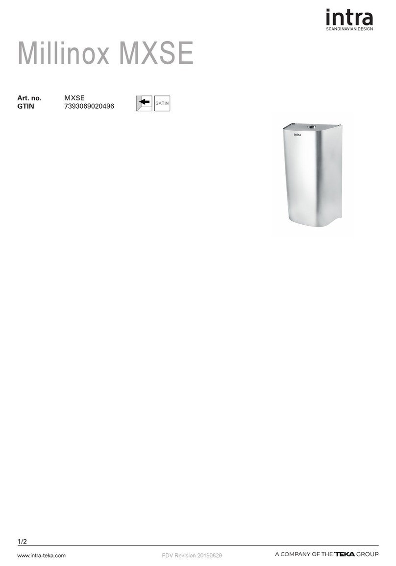 Teka Intra Millinox MXSE quick start guide