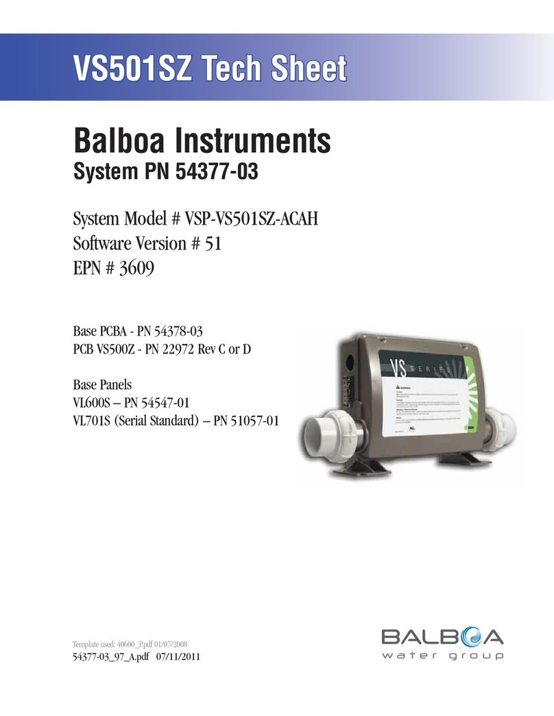 Balboa Instruments VSP-VS501SZ-ACAH User manual