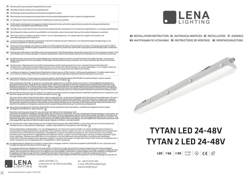 Lena Lighting TYTAN LED 24-48V Installation instruction
