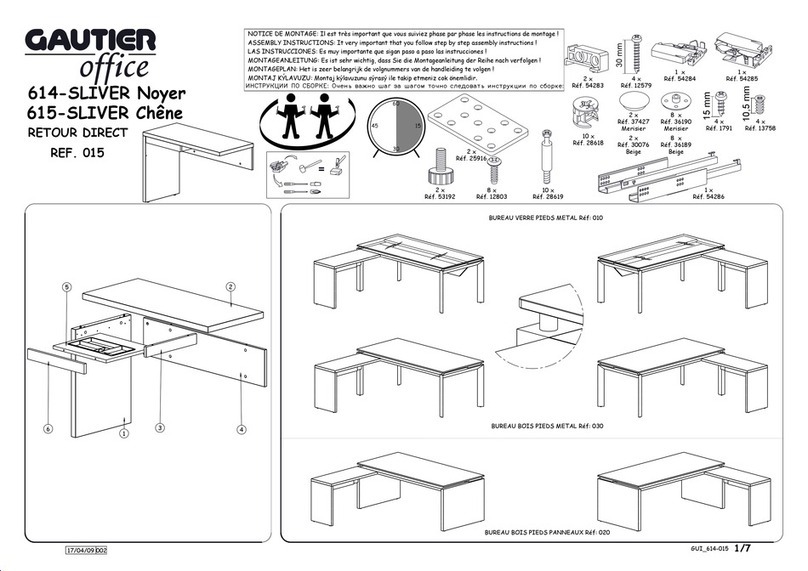 Gautier Office 015 Assembly instructions Gautier Office 015 Assembly instructions