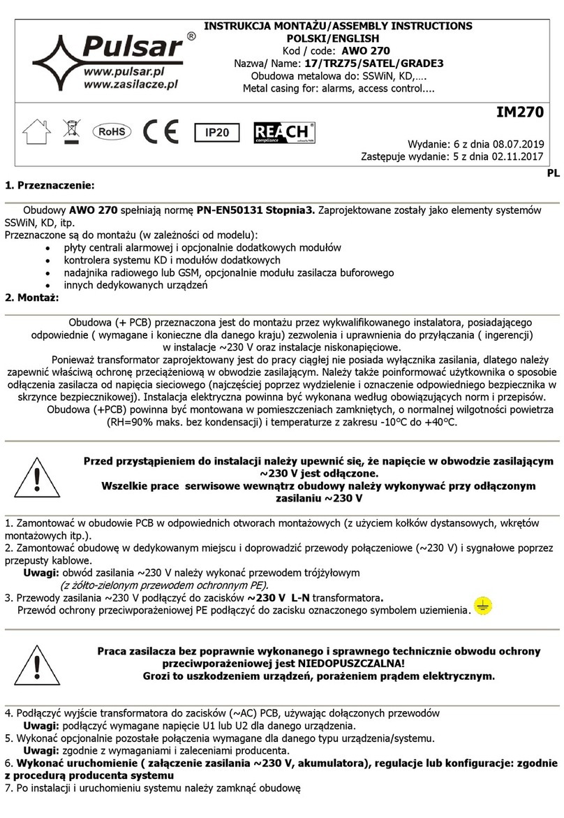 Pulsar 17/TRZ75/SATEL/GRADE3 User manual Pulsar 17/TRZ75/SATEL/GRADE3 User manual